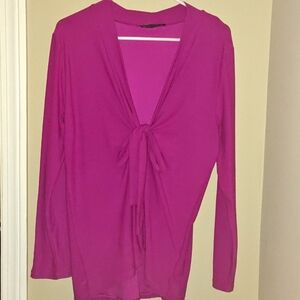 New pink long sleeve V Neck top